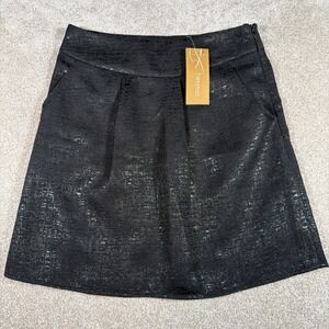 Criss Cross Francescas Textured  Skirt Womens Medium Black A Line‎ Boutique NEW